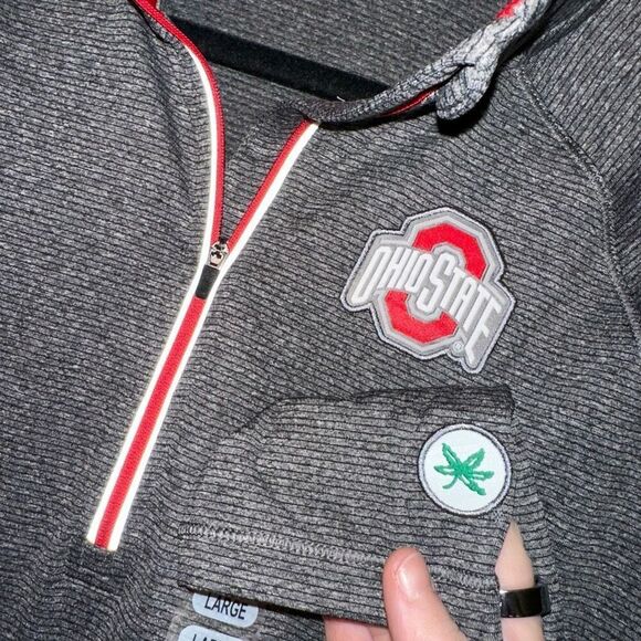 Ohio State University Unisex Gray Active Quarter Zip Top Large NWT - Picture 4 of 11